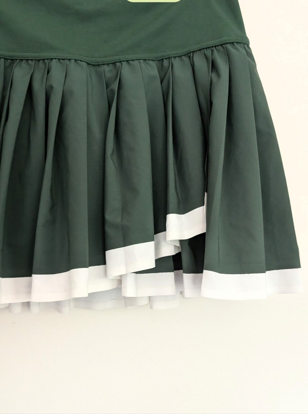 Aerie Tennis Dark Green Pleated Mini Skirt with White Trim Large Skort - Picture 4 of 6